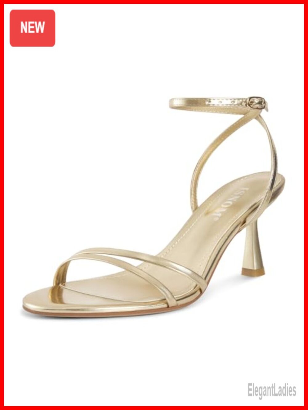 Womens Kitten Heel Sandals Round Toe Ankle Strap Faux Leather